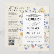 Fleurs de prairie aquarelle détails RSVP mariage