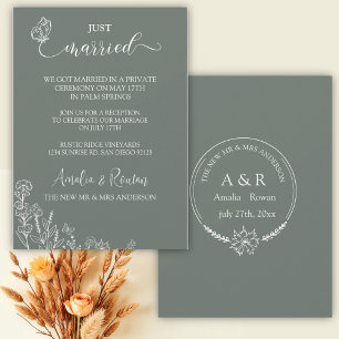 Invitation Fleurs de prairie Mariage vient de se marier
