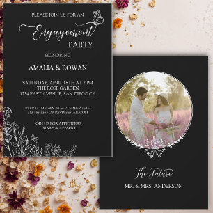 Invitation Fleurs de prairie Partie d'engagement