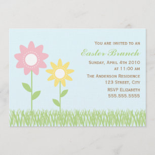Invitation Fleurs de printemps Brunch de Pâques