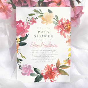 Invitation Fleurs de printemps   Élégante et Simple Baby Show