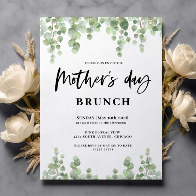 Invitation Fleurs de printemps Fête des mères Brunch (Créateur téléchargé)