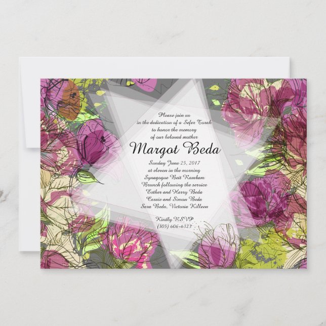 Invitation FLEURS DE PRINTEMPS PEINTES Invitation-Grey (Devant)