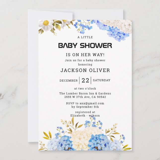 Invitation Fleurs de printemps | Simple Baby shower fille (Devant)