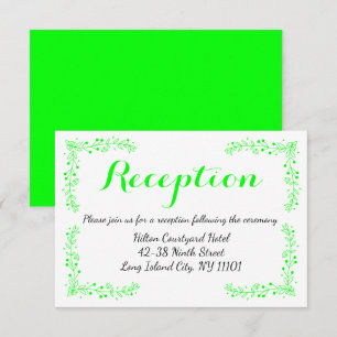 Invitation Fleurs de réception de mariage vert citron floral