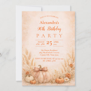 Invitation Fleurs de récolte d'automne pour 90e anniversaire