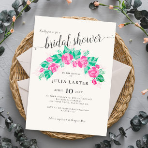 Invitation Fleurs de rose vertes roses Jardin Shower de maria