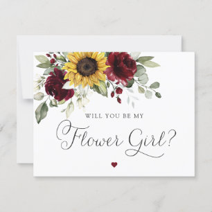Invitation Fleurs de soleil Bourgogne Fleur Mariage
