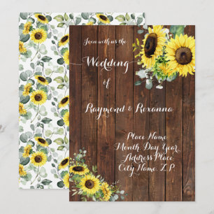 Invitation Fleurs de soleil de campagne mariages