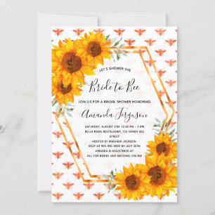 Invitation Fleurs de soleil de la douche nuptiale rose or bla