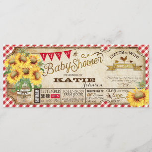 Invitation Fleurs de soleil et Baby shower de contrôle En vic