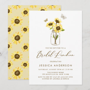Invitation Fleurs de soleil jaunes dans la nuptiale de Mason 