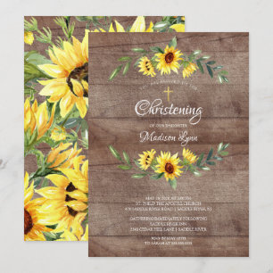 Invitation Fleurs de soleil jaunes rustiques