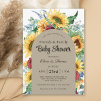 Fleurs de soleil joyeuses Baby shower floral d'aut