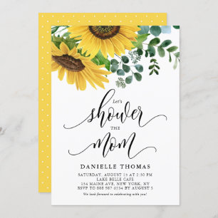 Invitation Fleurs de soleil rustiques et Baby shower d'automn