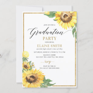 Invitation Fleurs de soleil rustiques Pays Diplôme photo