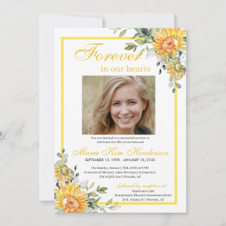 Invitation Fleurs de soleil verdure pour toujours dans nos co