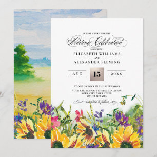 Invitation Fleurs de soleil   Wild Meadow Summer Rustic Maria