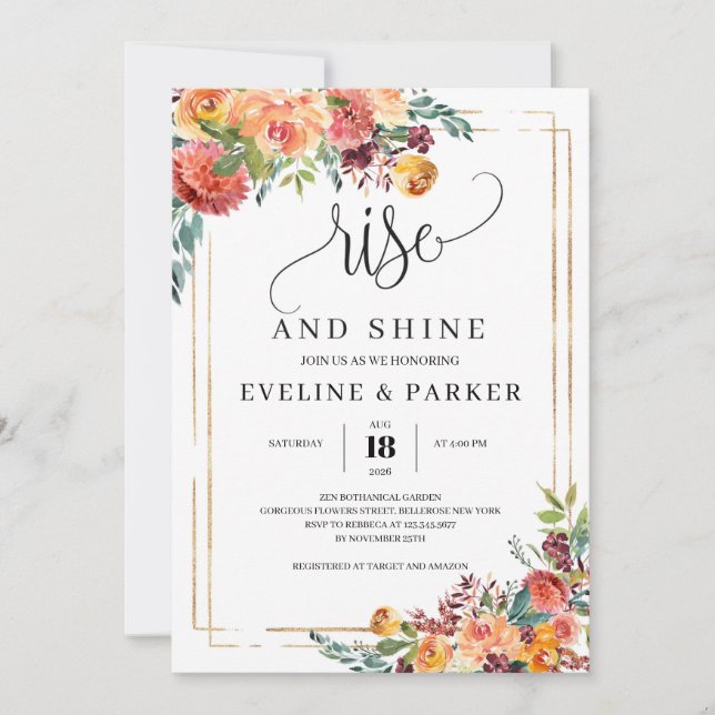 Invitation fleurs de souci orange, debout et respl (Devant)