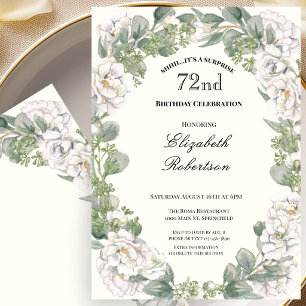 Invitation Fleurs de Surprise pour les 72 ans de Femme Person