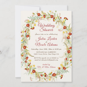 Invitation Fleurs de Tagetes Foliage Mariage Baby Shower
