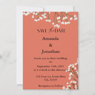 Invitation Fleurs de terrain en terre cuite Mariage Enregistr