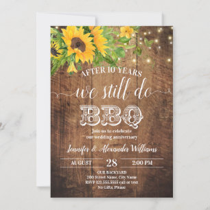 Invitation Fleurs de tournesol pour anniversaire de mariage N