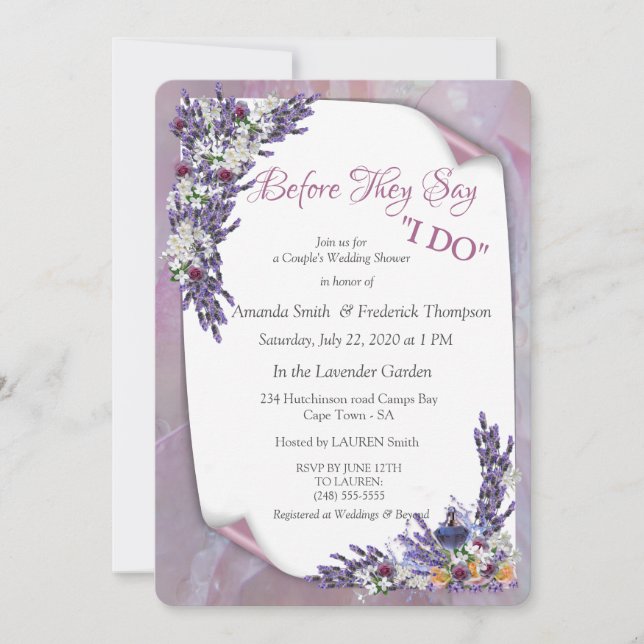 Invitation Fleurs de Tuberose et de Lavande (Devant)