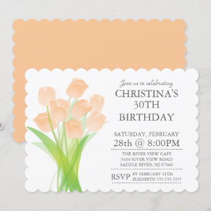Invitation Fleurs de tulipes typographiques modernes Fête d'a