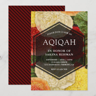 Invitation Fleurs de vintage en fleurs géométriques Aqeeqah