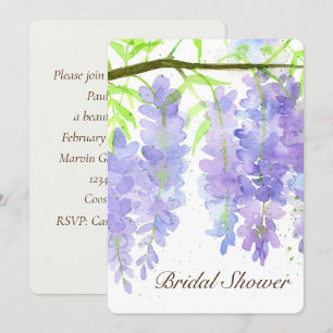 Invitation Fleurs de Wisteria Fête des mariées d'aquarelle