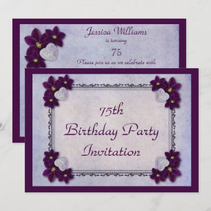 Invitation Fleurs décoratives et anniversaire de vue de