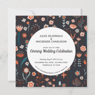 Invitation Fleurs d'été scandinaves Soirée Boho foncé