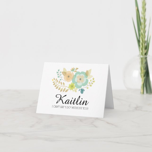 Invitation Fleurs d'été simples | Serez-vous ma demoiselle d' (Devant)