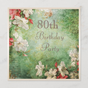 Invitation Fleurs d'hibiscus chic du 80e anniversaire du Shab