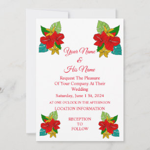 Invitation Fleurs d'Hibiscus Rouge Thunder_Cove