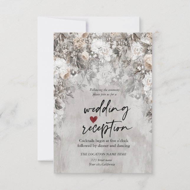 Invitation Fleurs d'hiver Réception Wonderland (Devant)