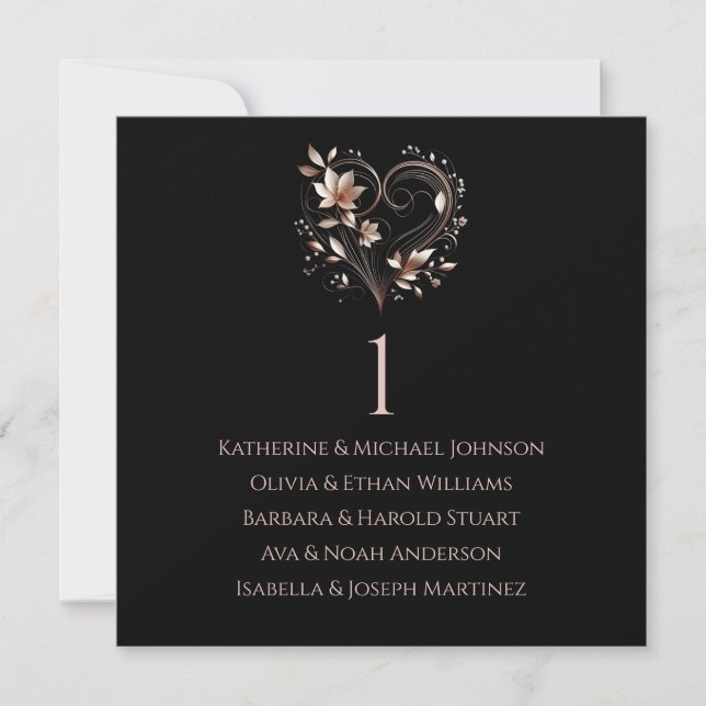 Invitation Fleurs d'or Roses modernes - Mariage de siège - (Devant)