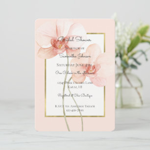 Invitation Fleurs d'Orchidée Rose Tropicale pour Baby Shower