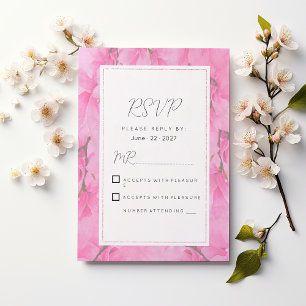 Invitation Fleurs d'orchidées rose Aquarelle RSVP