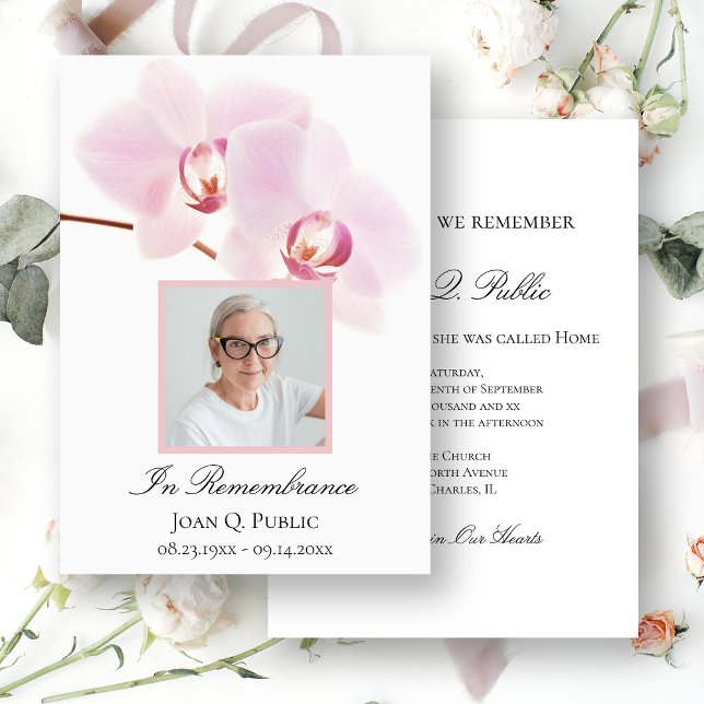Invitation Fleurs d'orchidées roses à l'occasion de l'anniver (Créateur téléchargé)