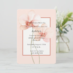 Invitation Fleurs d'orchidées roses tropicales Anniversaire
