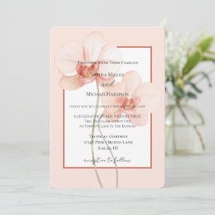 Invitation Fleurs d'orchidées roses tropicales Mariage