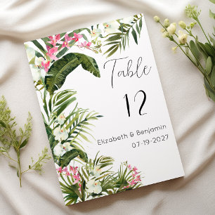 Invitation Fleurs d'orchidées tropicales blanches roses Nombr