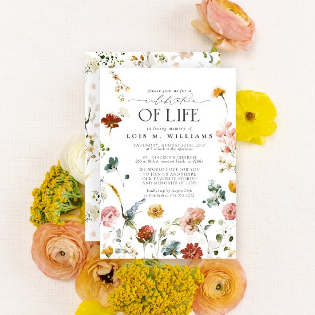 Invitation Fleurs du jardin Fête de la vie (Créateur téléchargé)