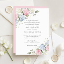 Fleurs Élégant Mariage Hortensia Rose & Bleu