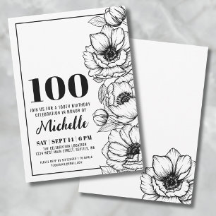 Invitation Fleurs Élégantes 100e Anniversaire
