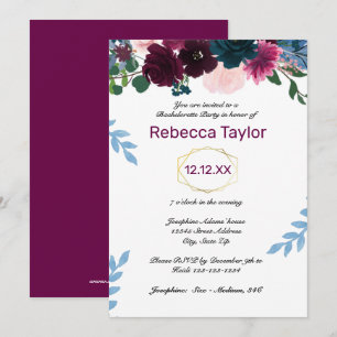 Invitation Fleurs en Fleur Saumon Vertical - Enterrement de V