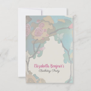 Invitation Fleurs en PAPIER Aquarellé & OPTIONS DE TAILLE - R