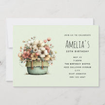 Fleurs en pot Cozy Style Shabby Chic Cadeau d'anni